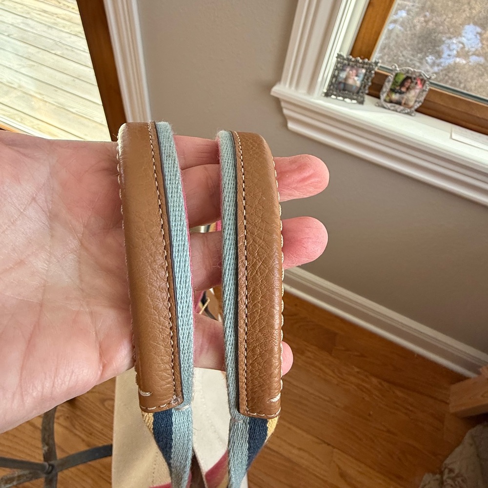 Coach Cream Tote with Colorful Straps - Picture 5 of 8